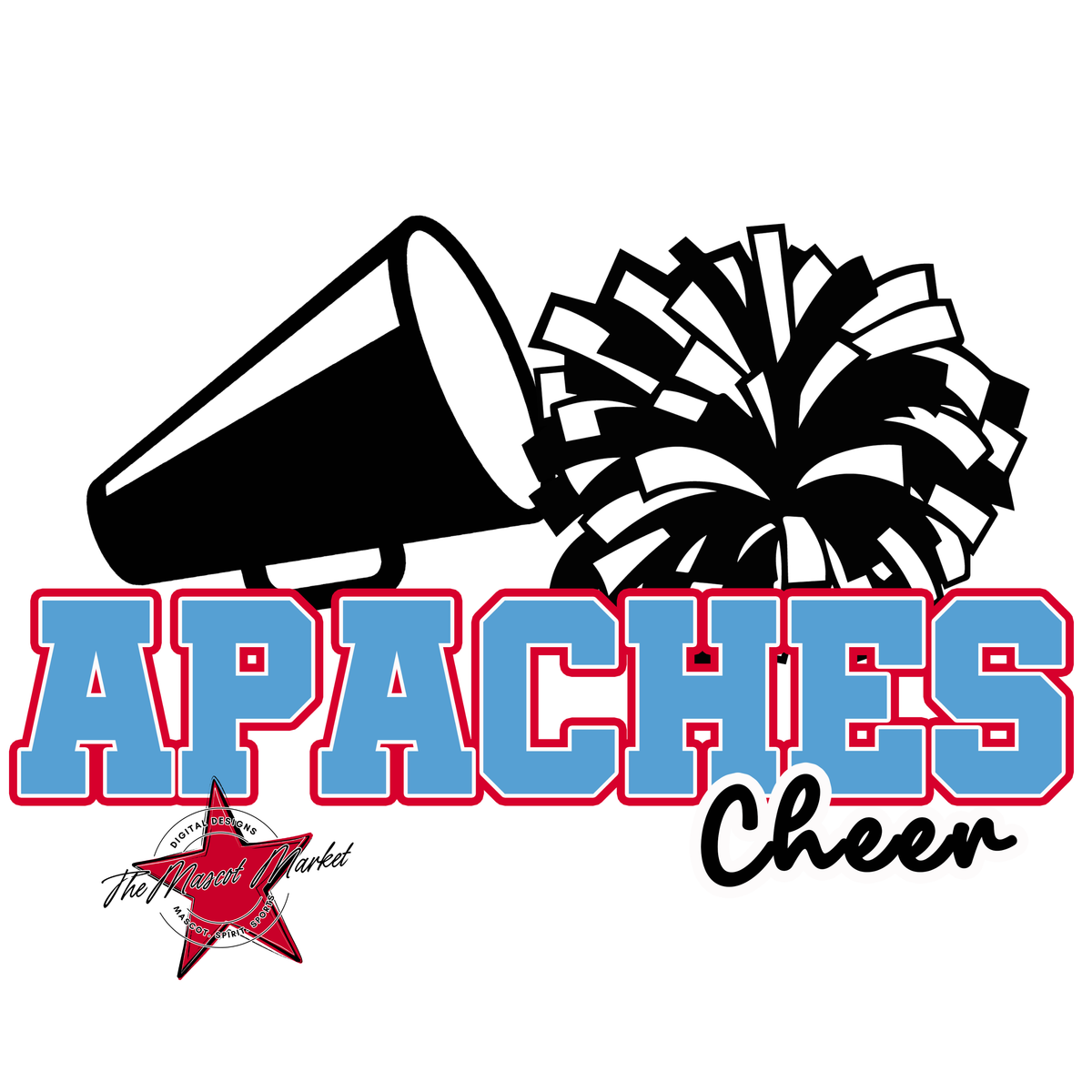 Apaches Varsity Cheer-Carolina Blue & Red