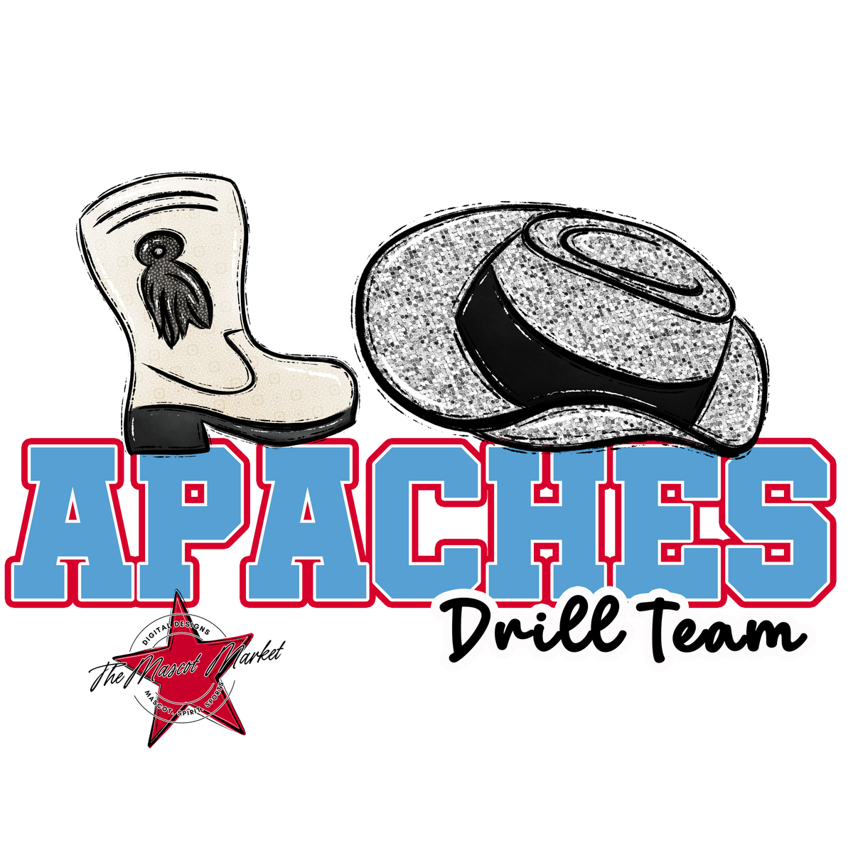 Apaches Varsity Drillteam-Carolina Blue & Red