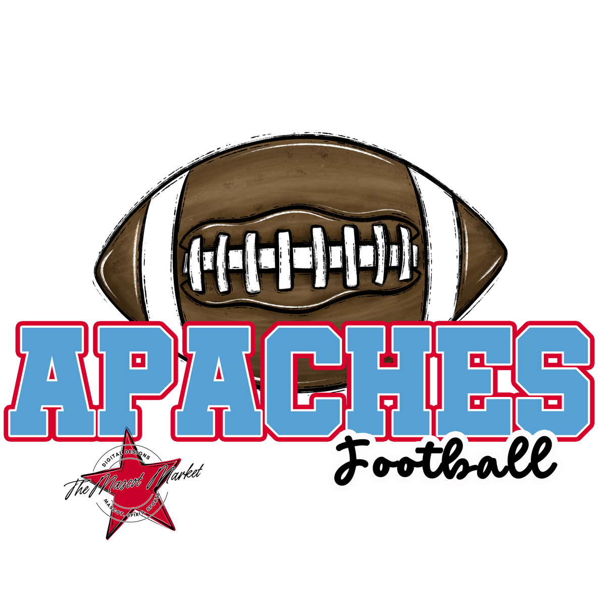 Apaches Varsity Football-Carolina Blue & Red