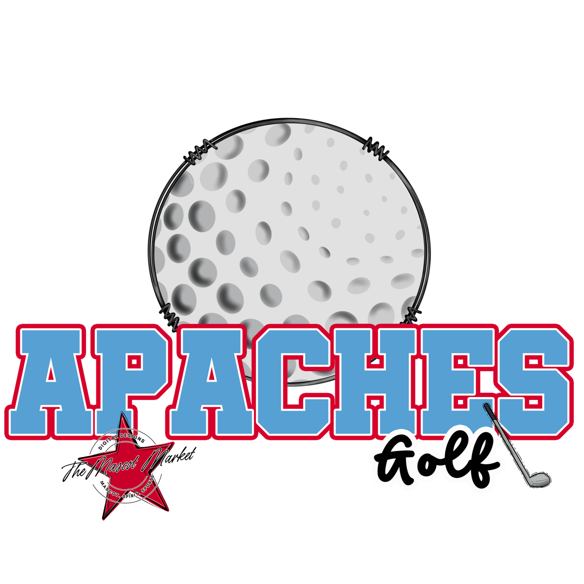 Apaches Varsity Golf-Carolina Blue & Red