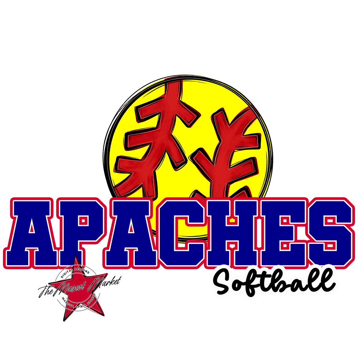 Apaches Varsity Softball-Blue & Red