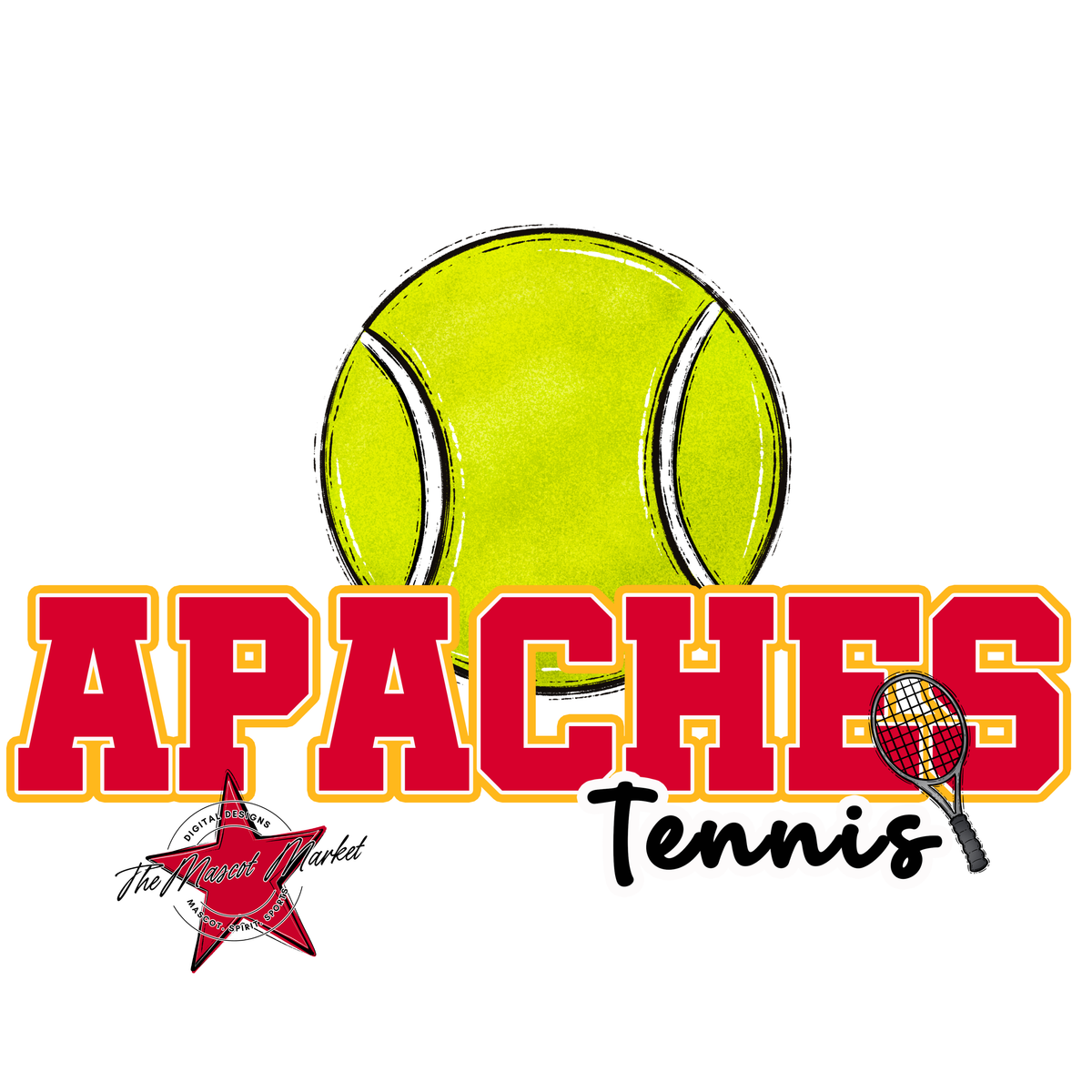 Apaches Varsity Tennis-Red & Yellow