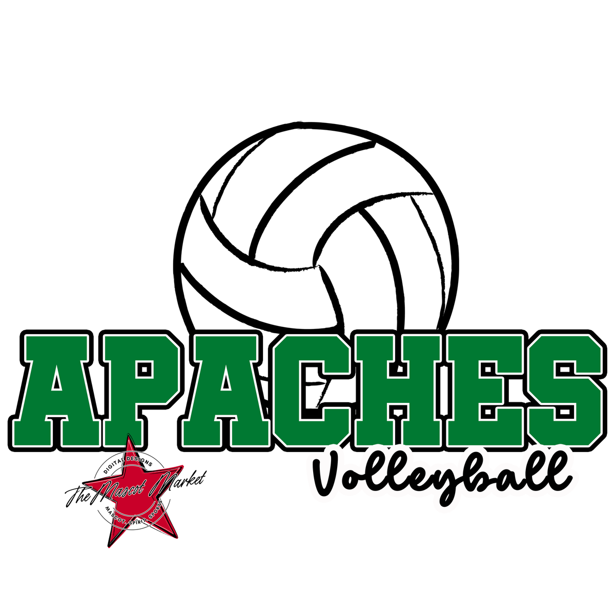 Apaches Varsity Volleyball-Kelly Green