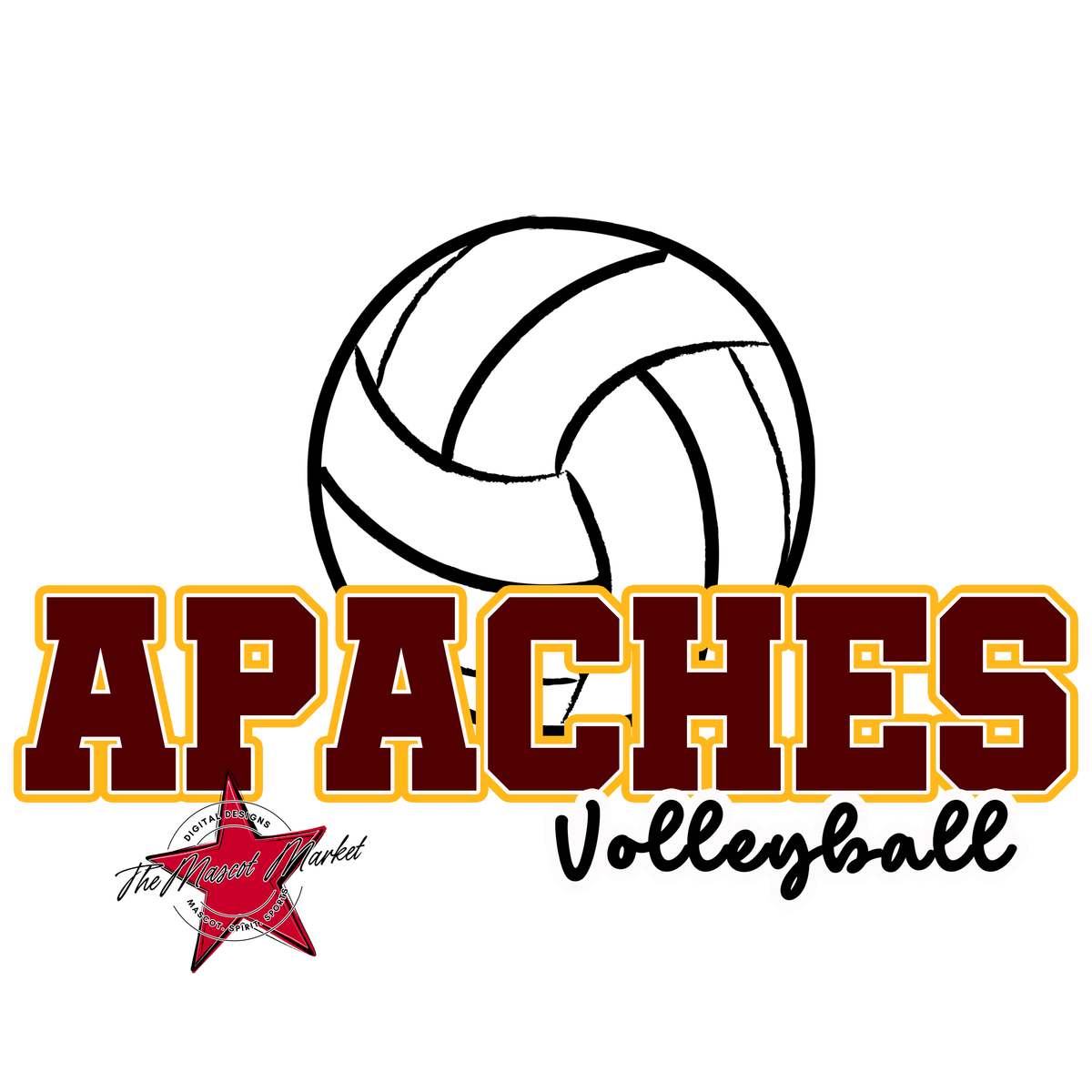 Apaches Varsity Volleyball-Maroon & Yellow