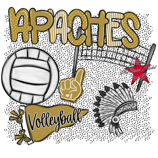 Apaches Volleyball Spirit-Gold