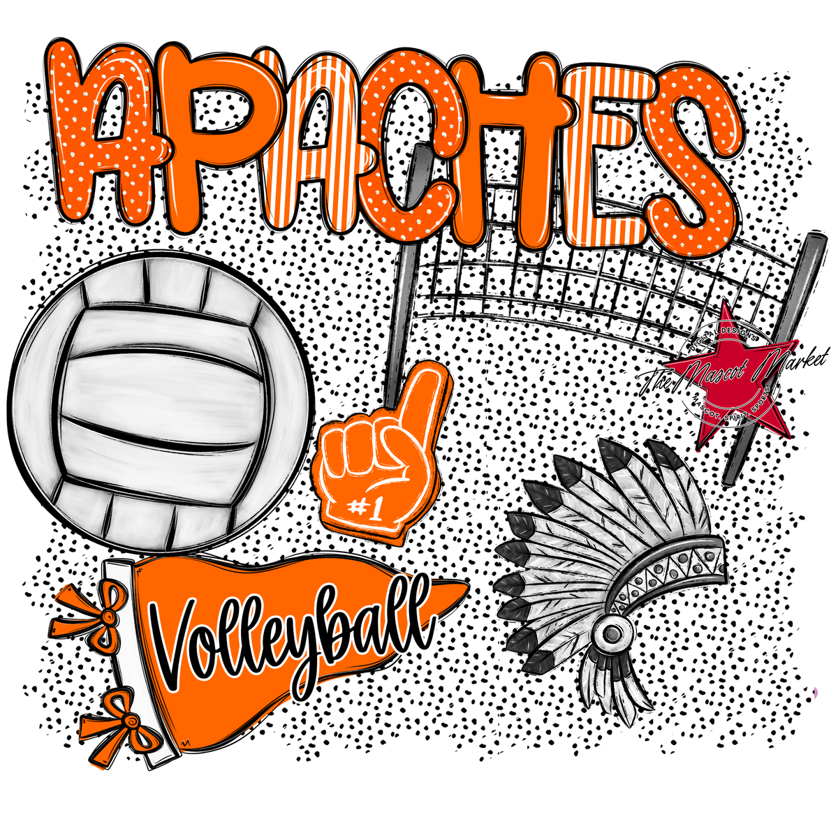 Apaches Volleyball Spirit-Orange