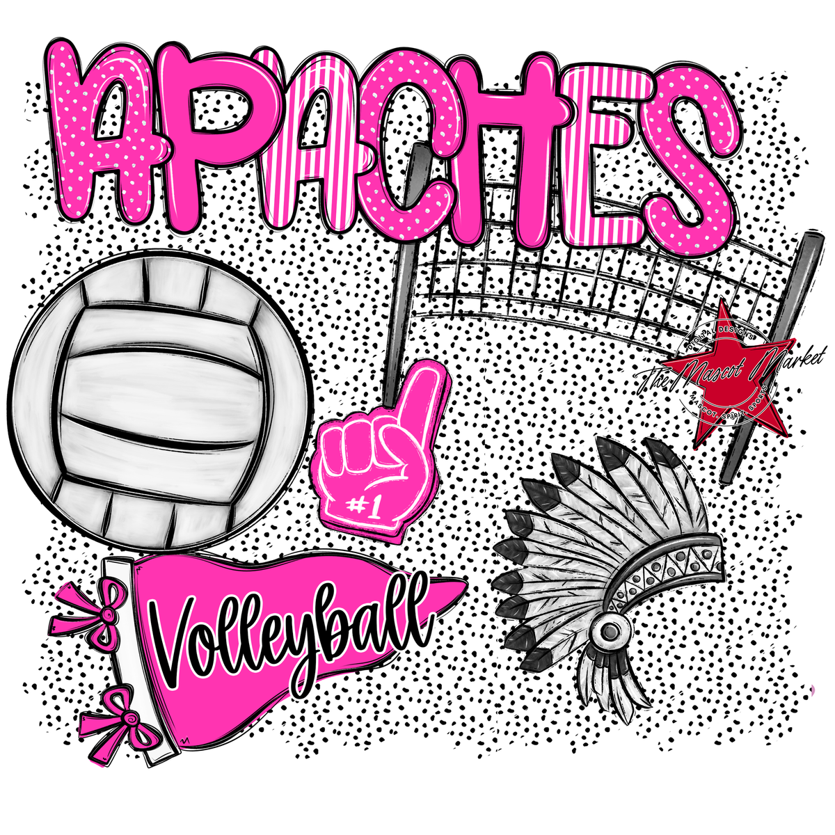Apaches Volleyball Spirit-Pink