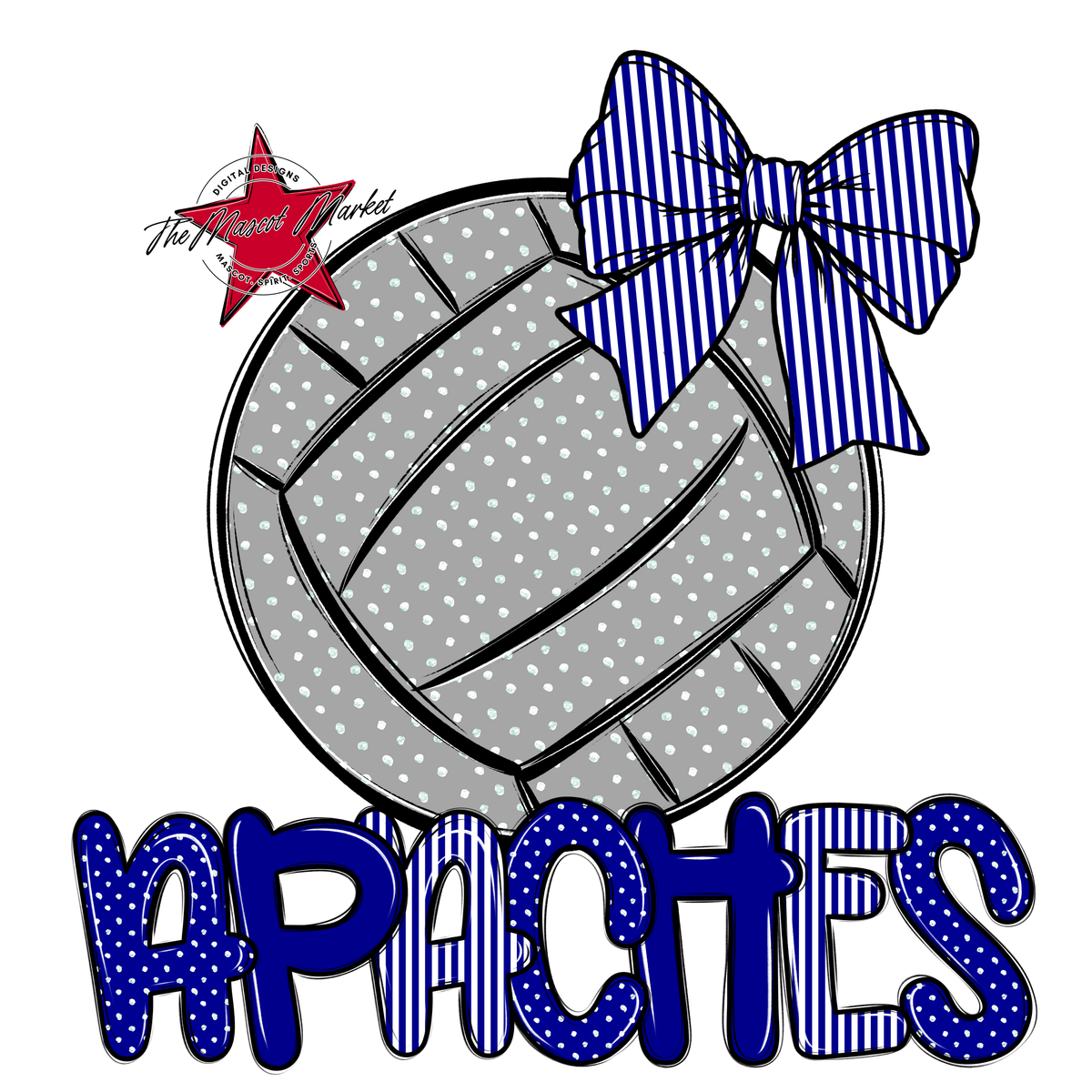 Apaches Volleyball Spirit Design-Blue