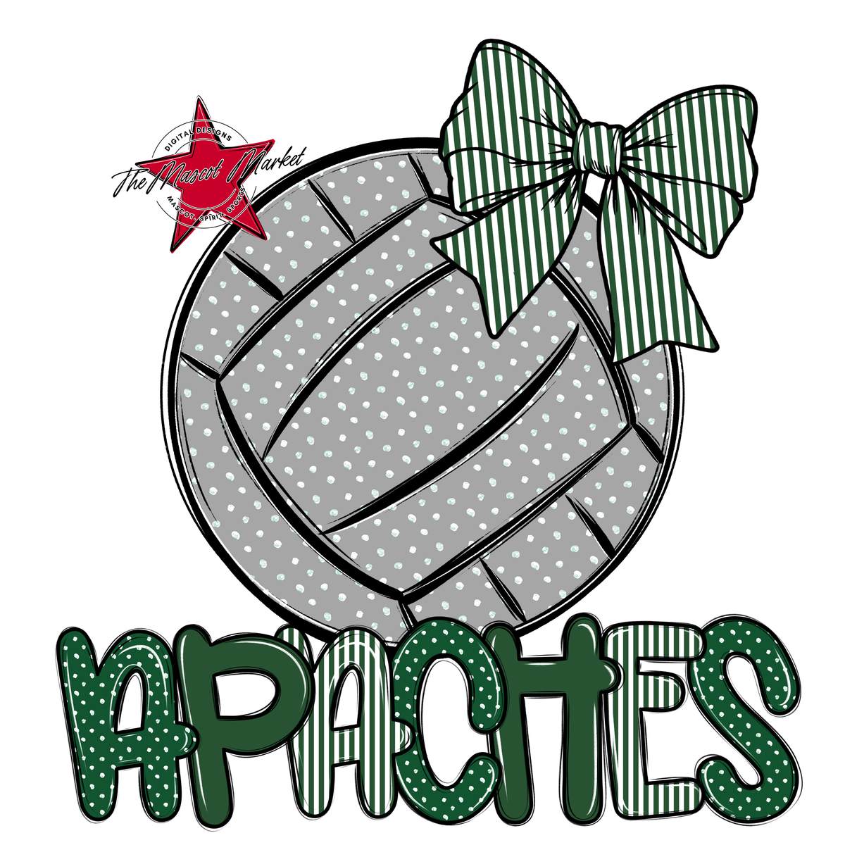 Apaches Volleyball Spirit Design-Green