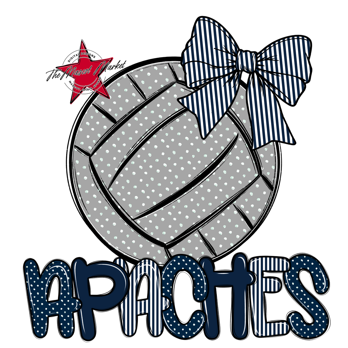 Apaches Volleyball Spirit Design-Navy