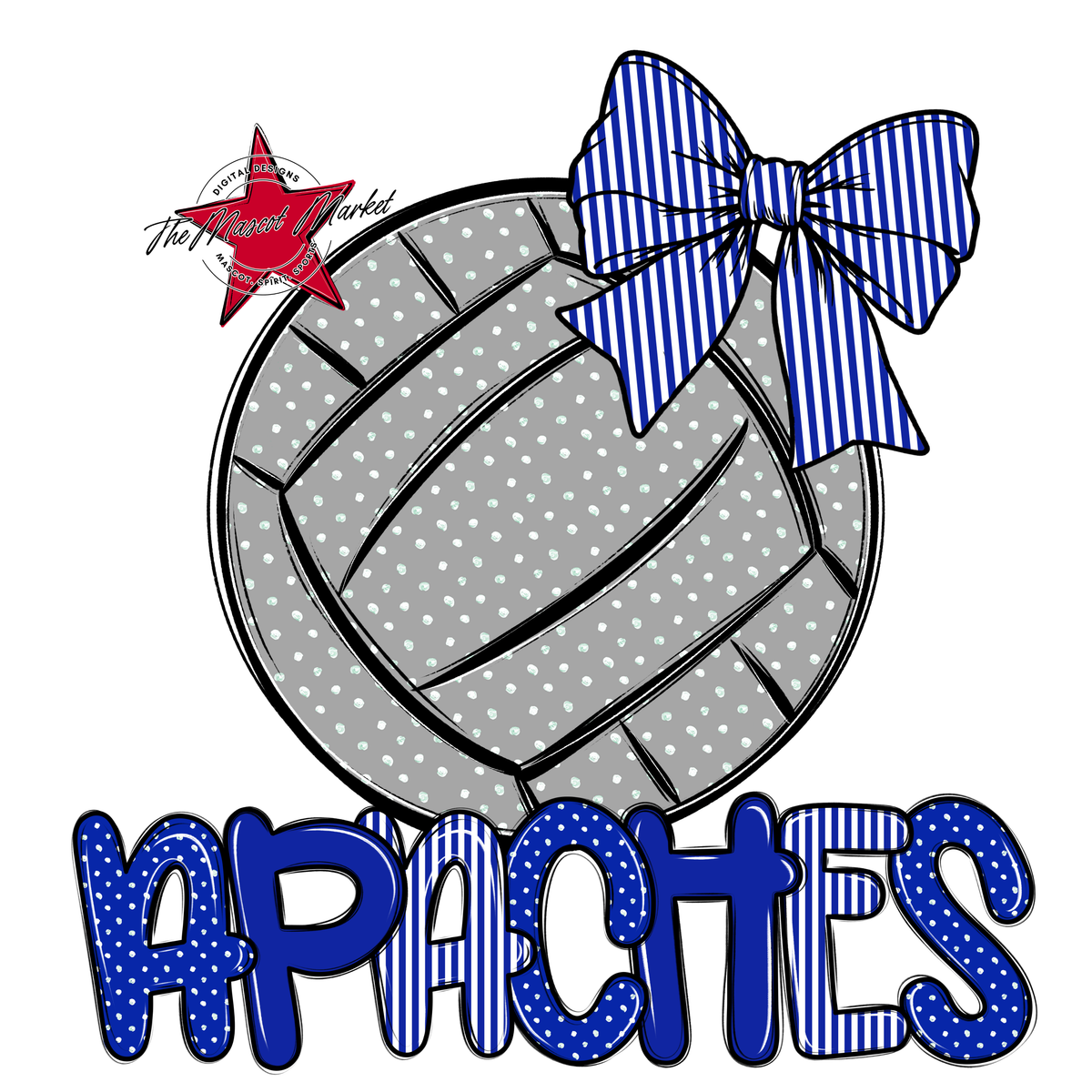 Apaches Volleyball Spirit Design-Royal Blue