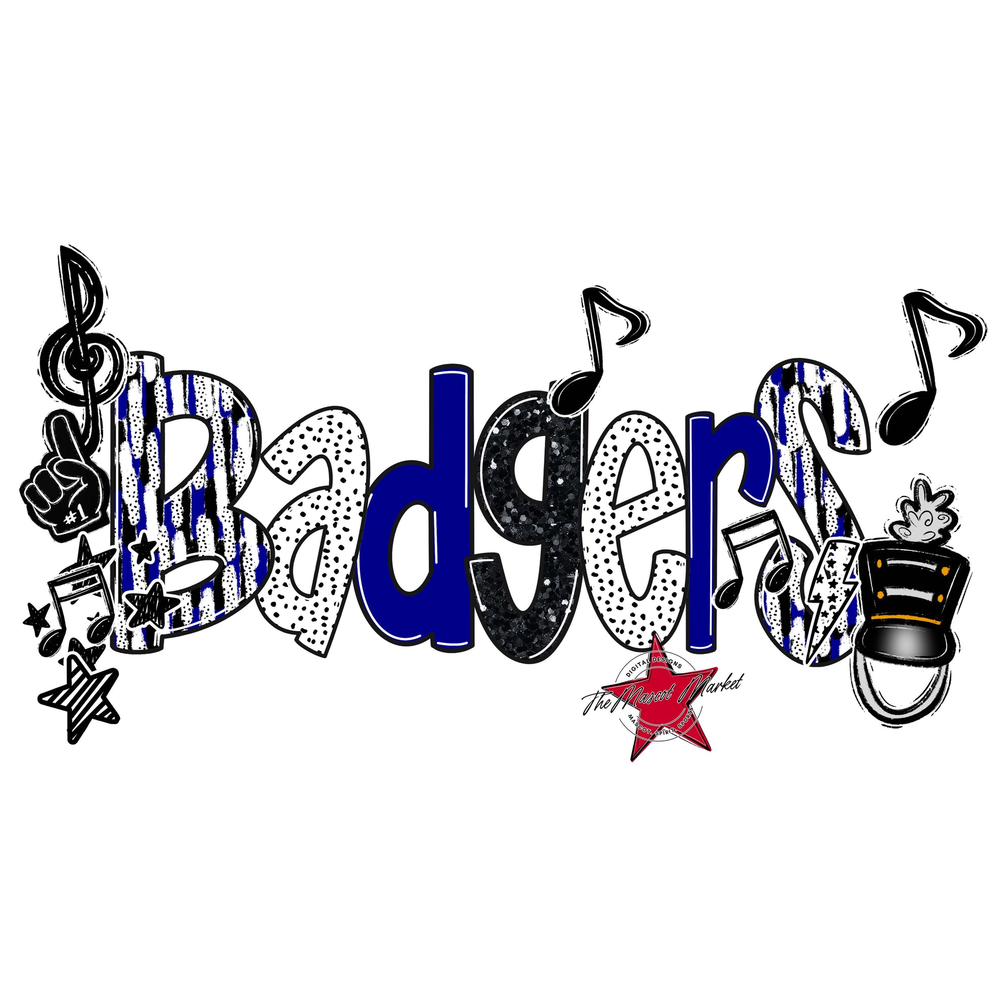 Badgers Band Scrape-Blue