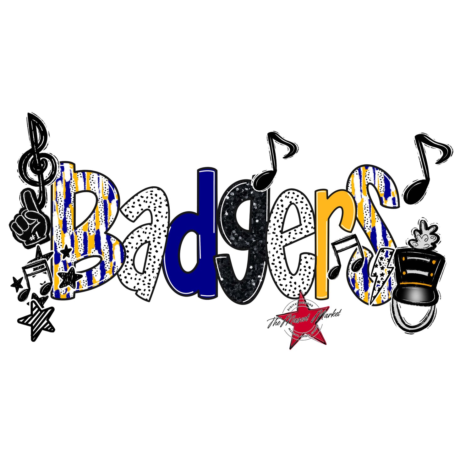 Badgers Band Scrape-Blue & Yellow