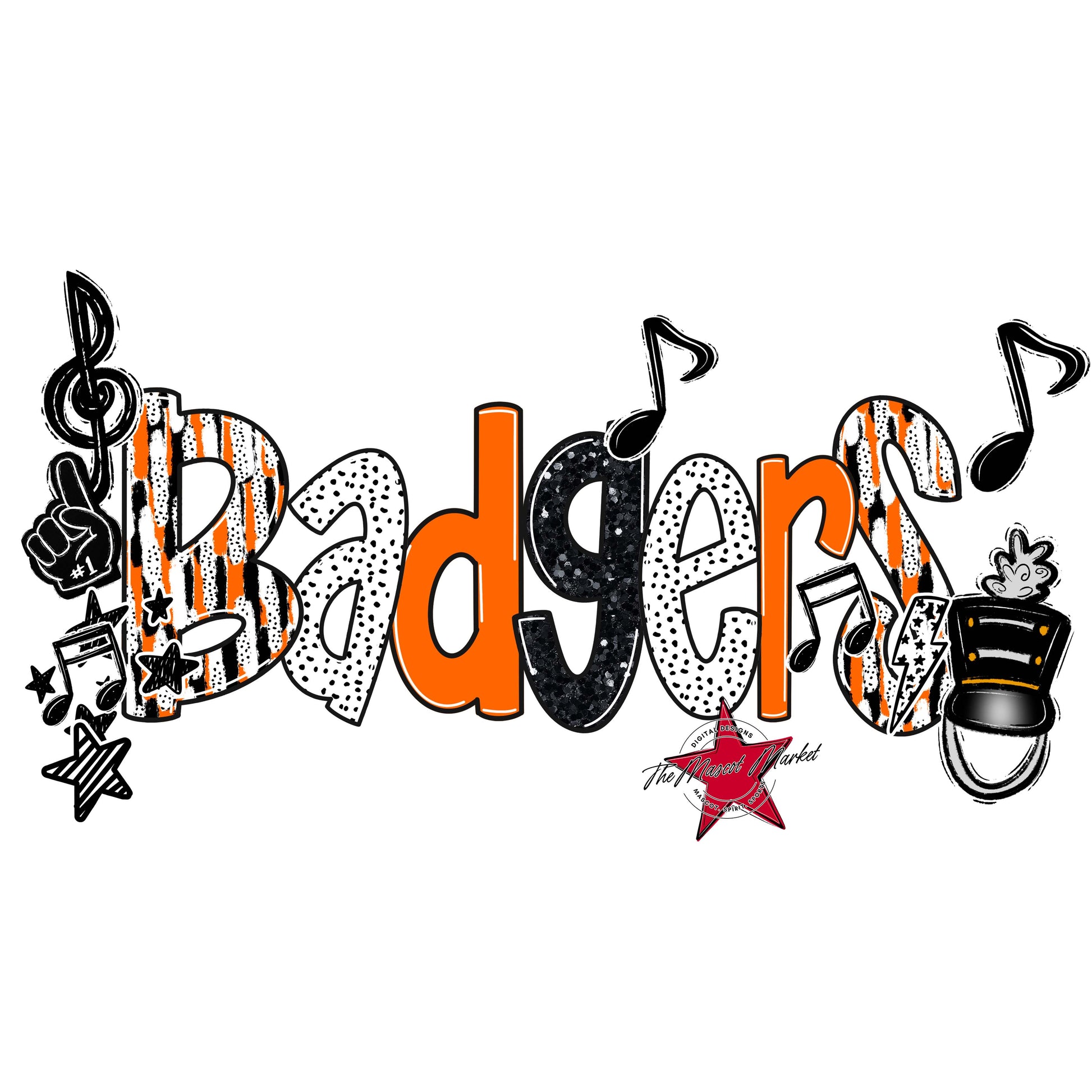 Badgers Band Scrape-Orange