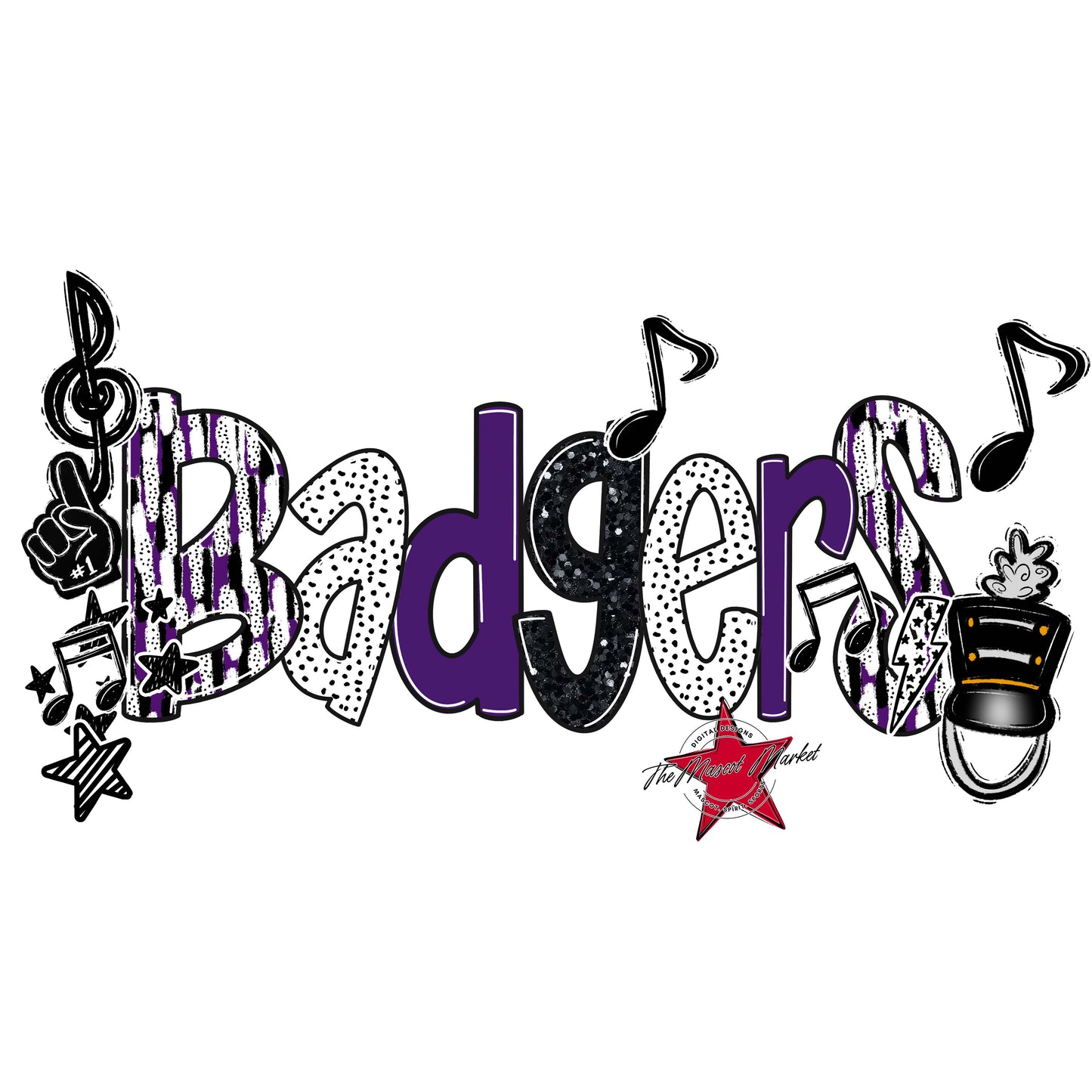 Badgers Band Scrape-Purple