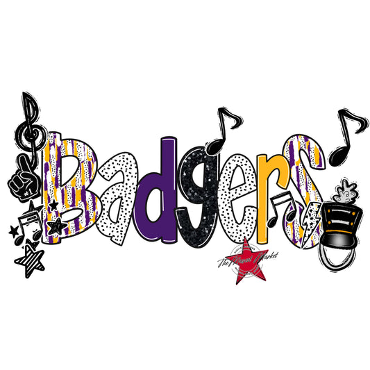 Badgers Band Scrape-Purple & Yellow