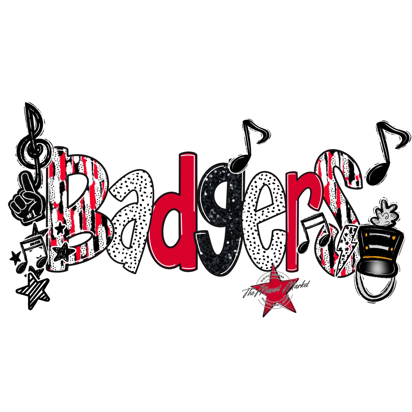 Badgers Band Scrape-Red