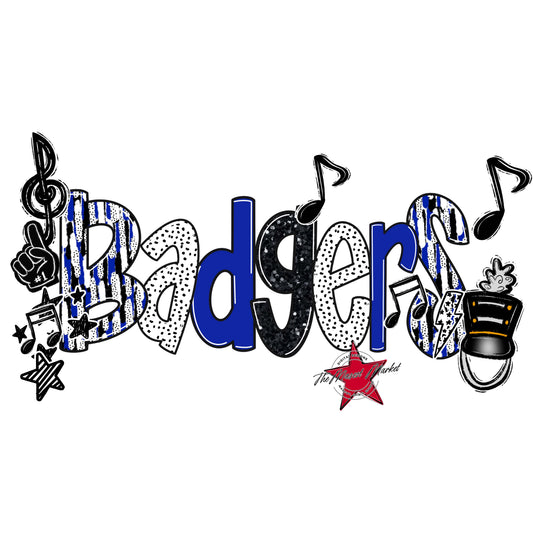 Badgers Band Scrape-Royal Blue