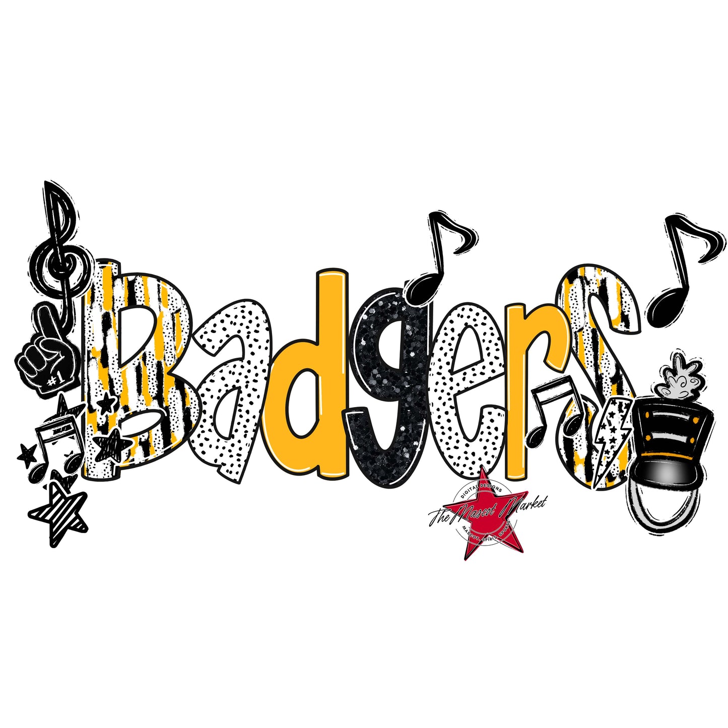 Badgers Band Scrape-Yellow