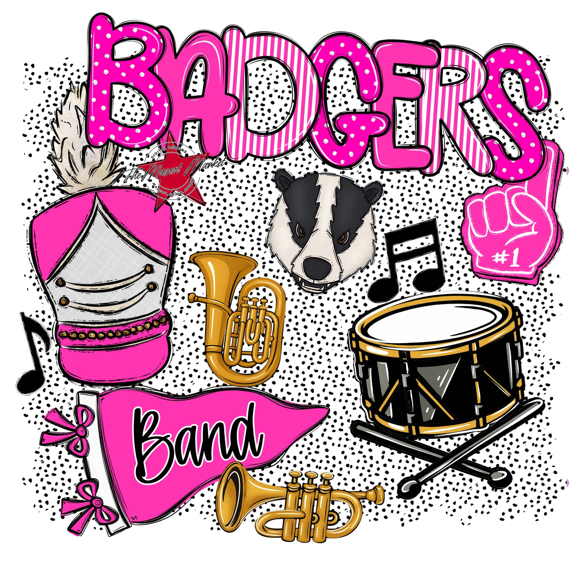 Badgers Band Spirit-Pink