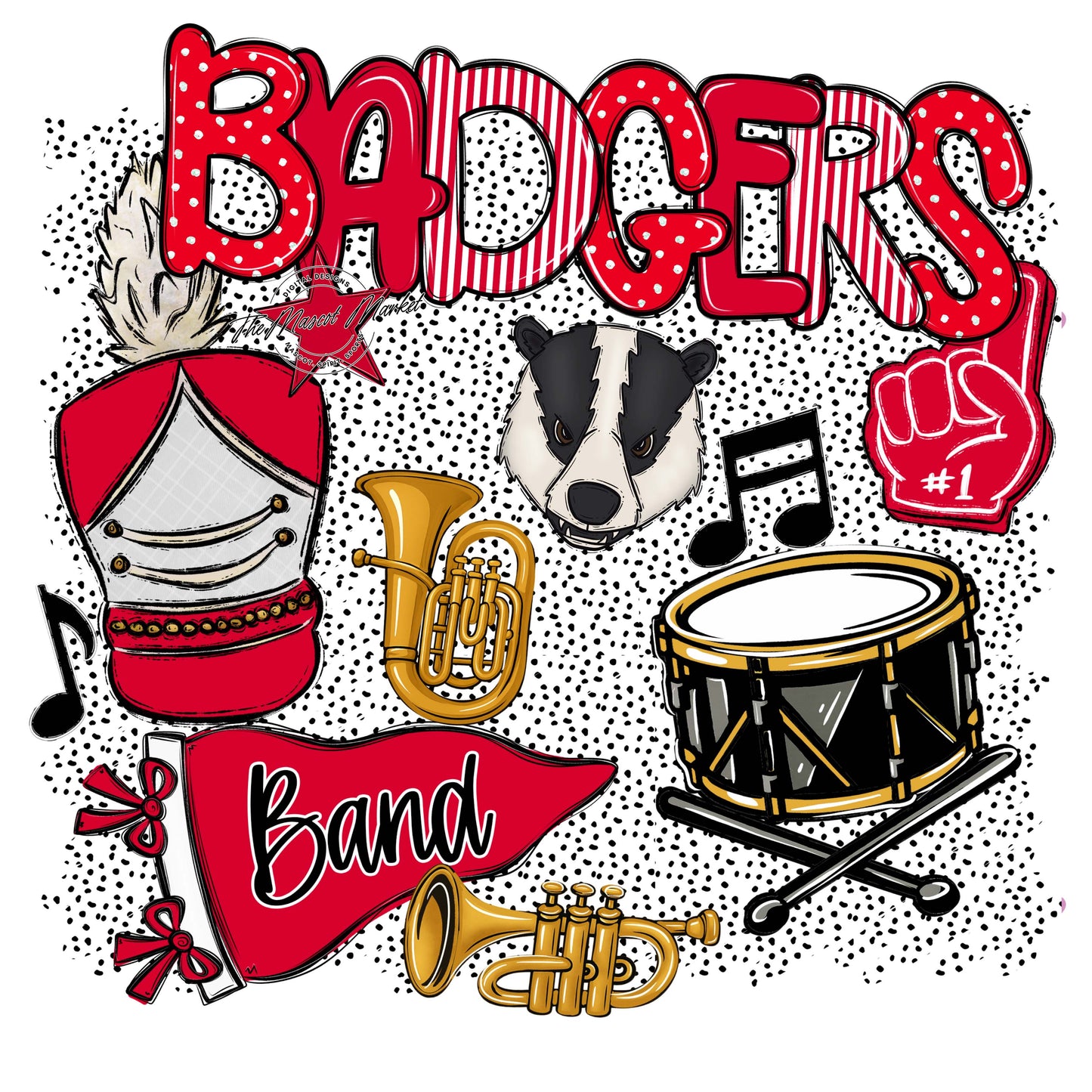 Badgers Band Spirit-Red