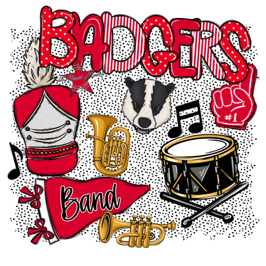 Badgers Band Spirit-Red