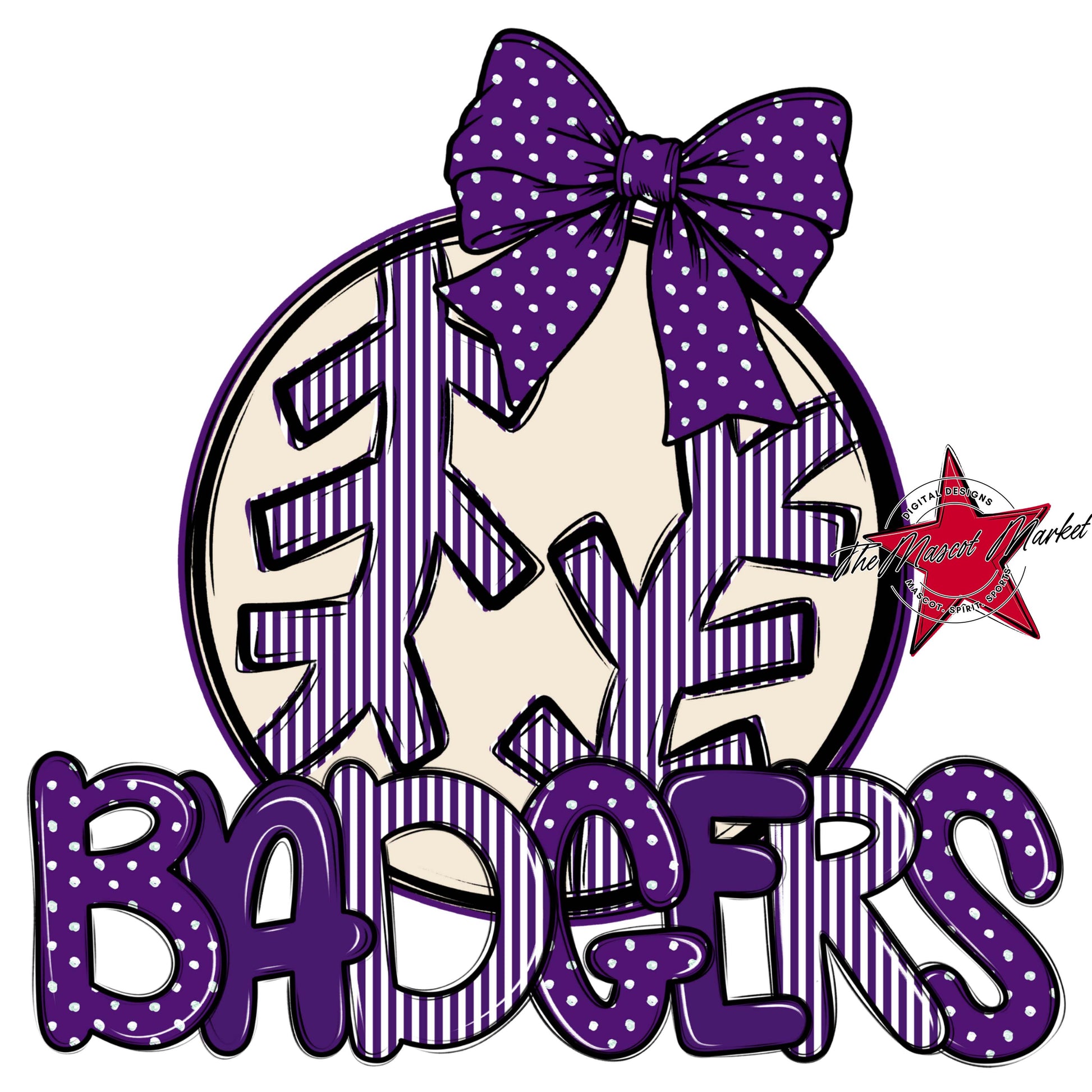 Badgers Baseball-Softball Spirit Design-Purple
