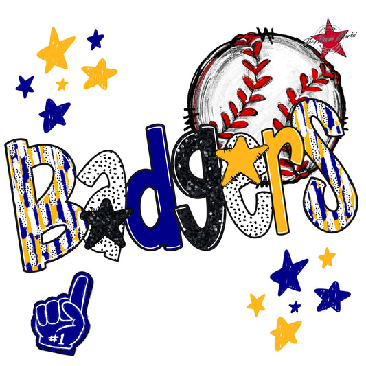 Badgers Baseball Scrape-Blue & Yellow