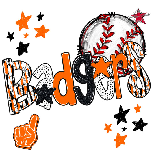Badgers Baseball Scrape-Orange