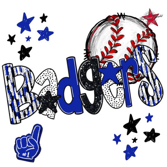 Badgers Baseball Scrape-Royal Blue