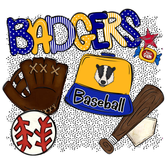Badgers Baseball Spirit-Blue & Yellow