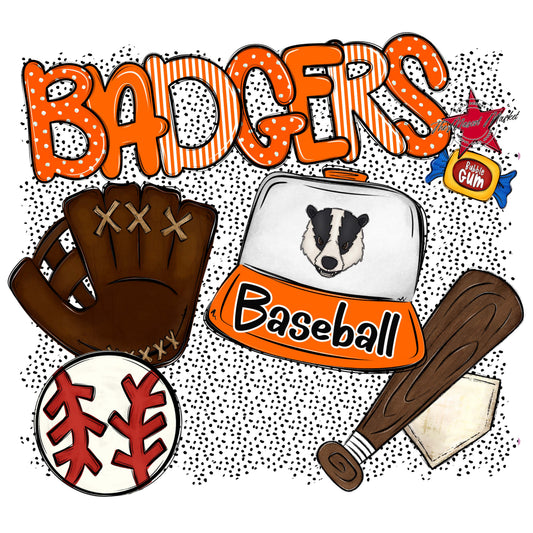 Badgers Baseball Spirit-Orange