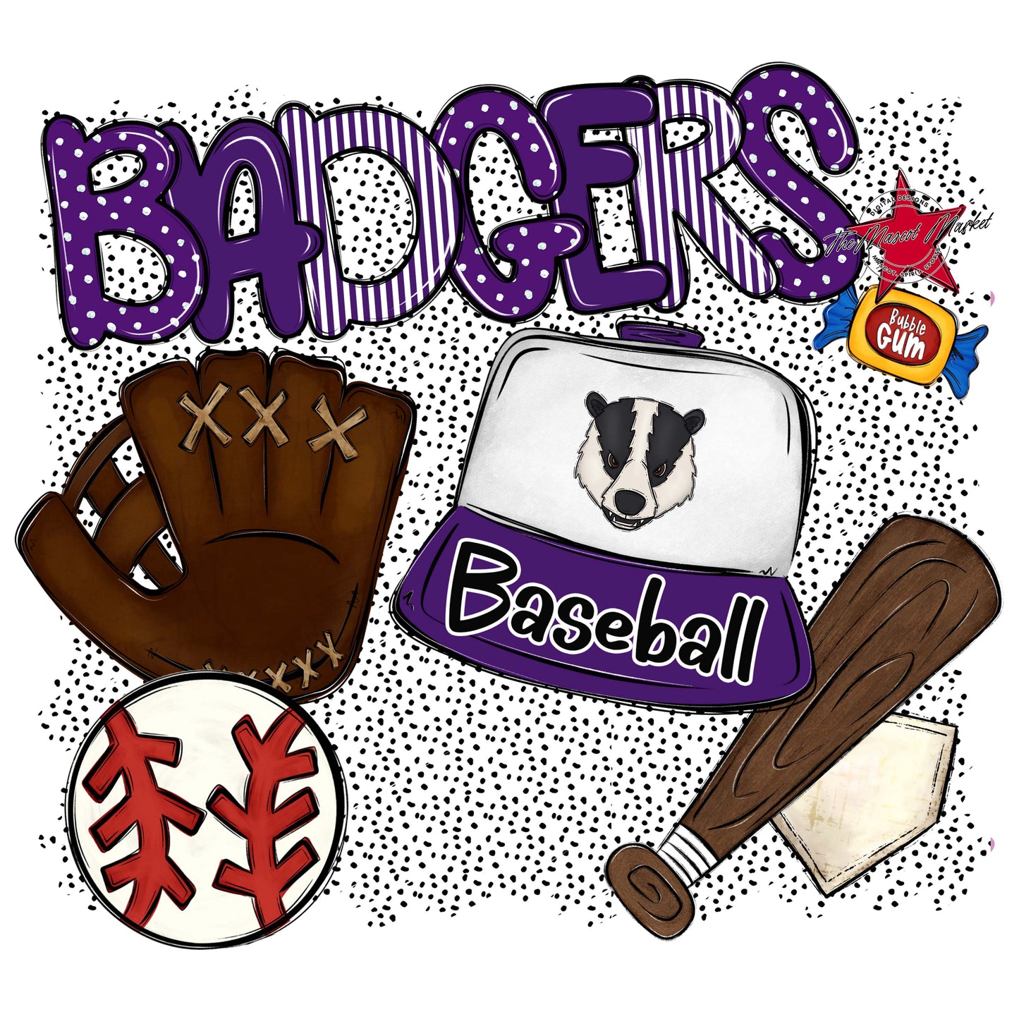 Badgers Baseball Spirit-Purple