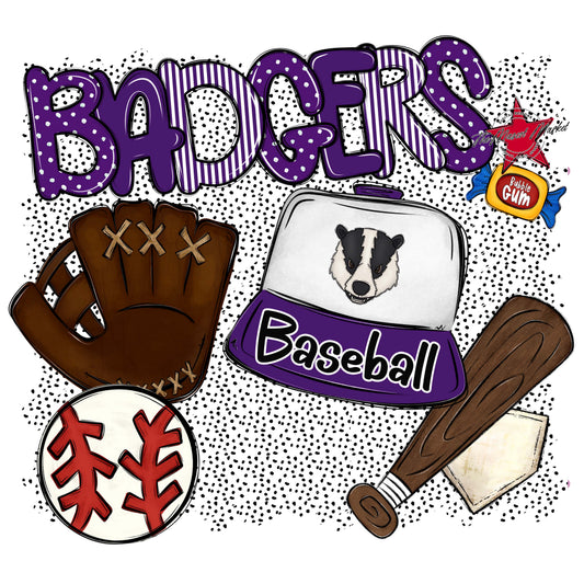 Badgers Baseball Spirit-Purple
