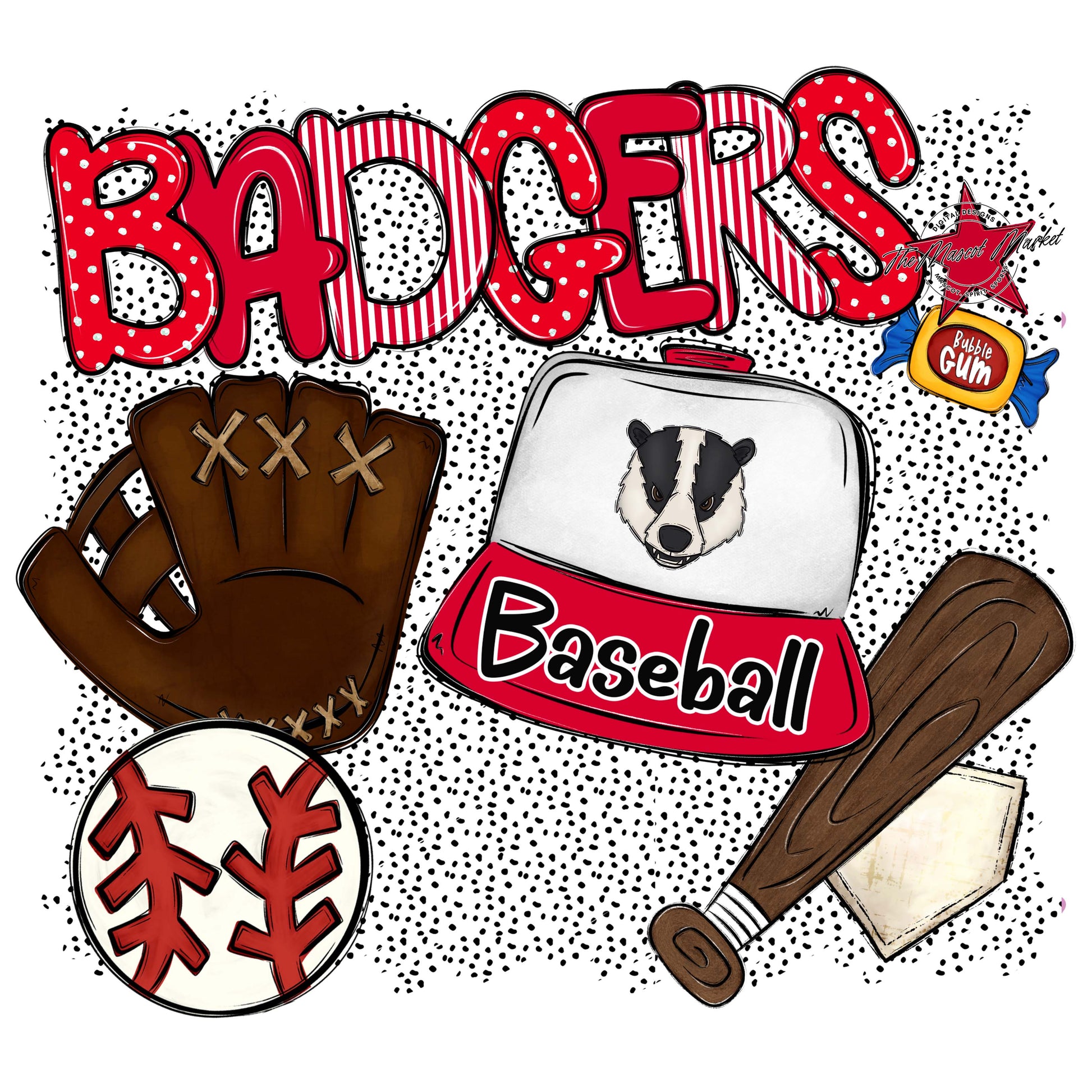 Badgers Baseball Spirit-Red
