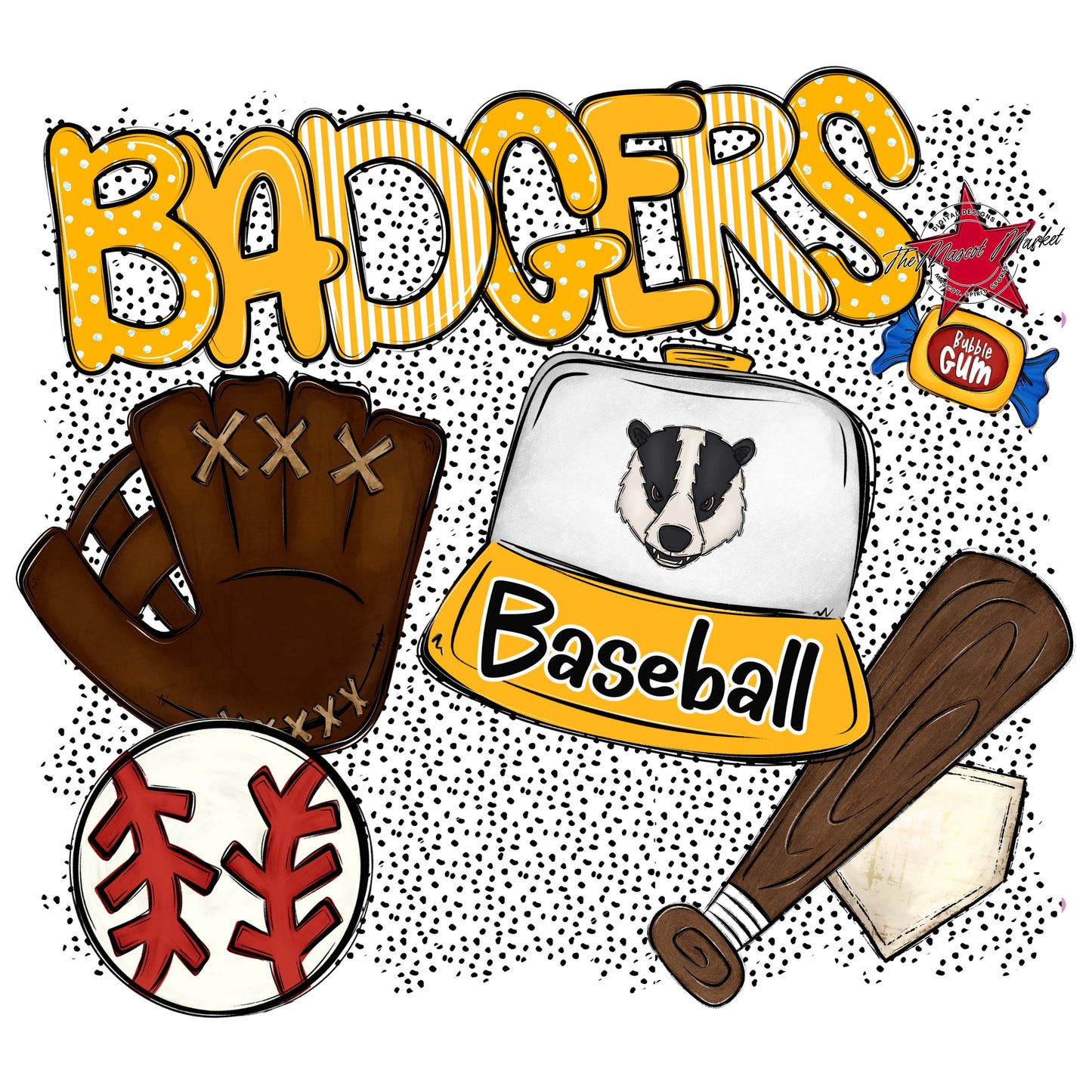 Badgers Baseball Spirit-Yellow