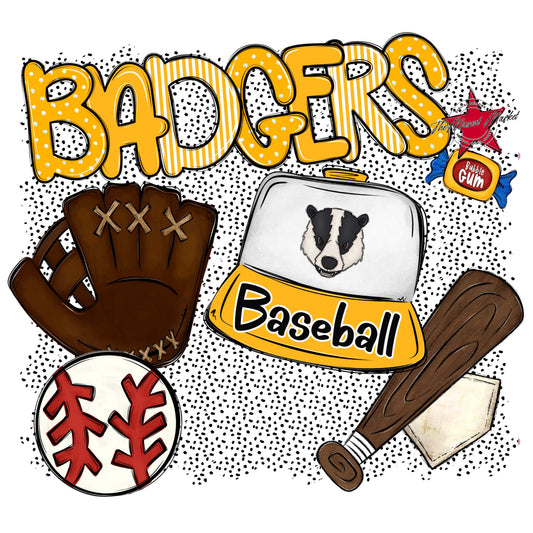 Badgers Baseball Spirit-Yellow