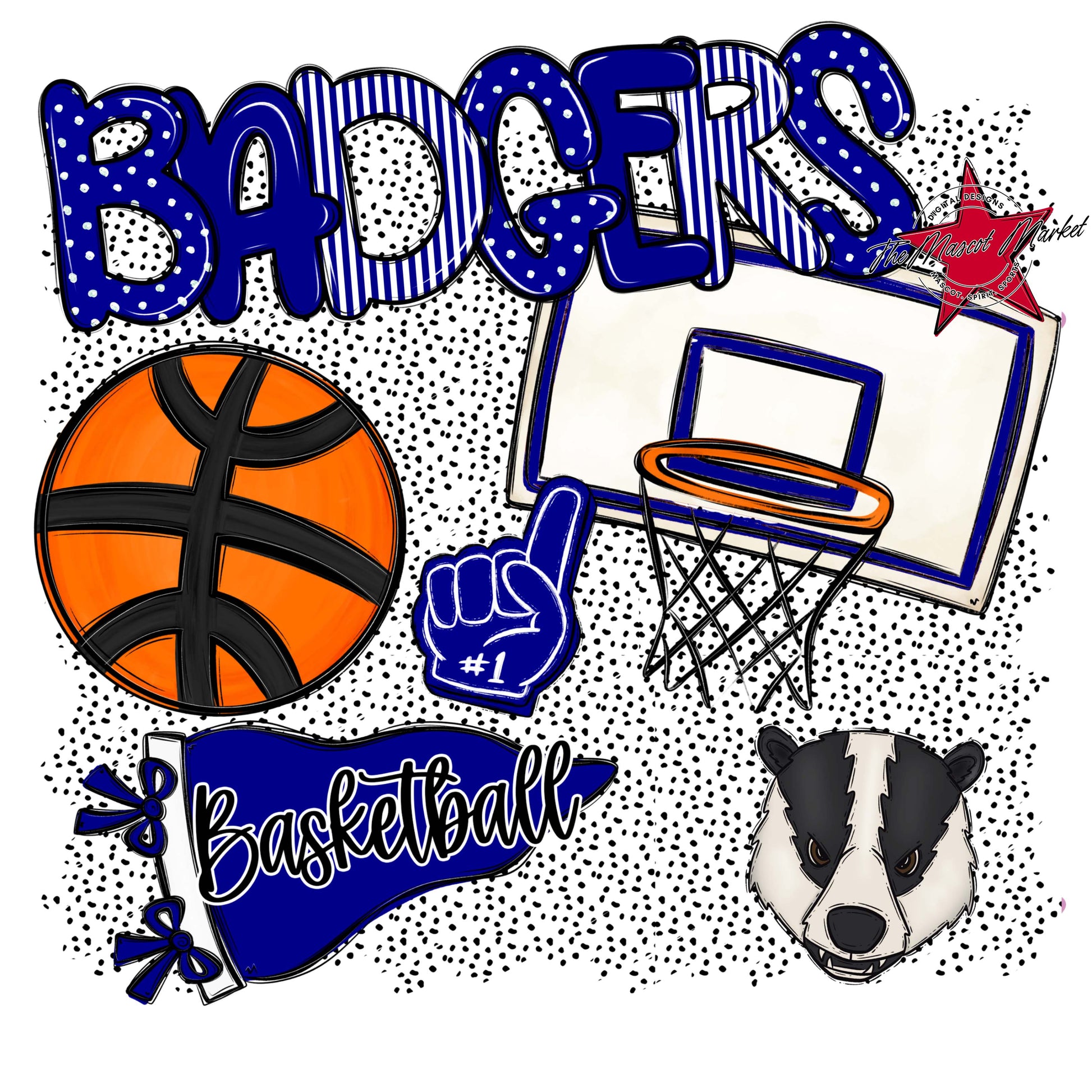 Badgers Basketball Spirit-Blue