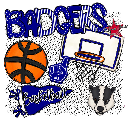 Badgers Basketball Spirit-Blue