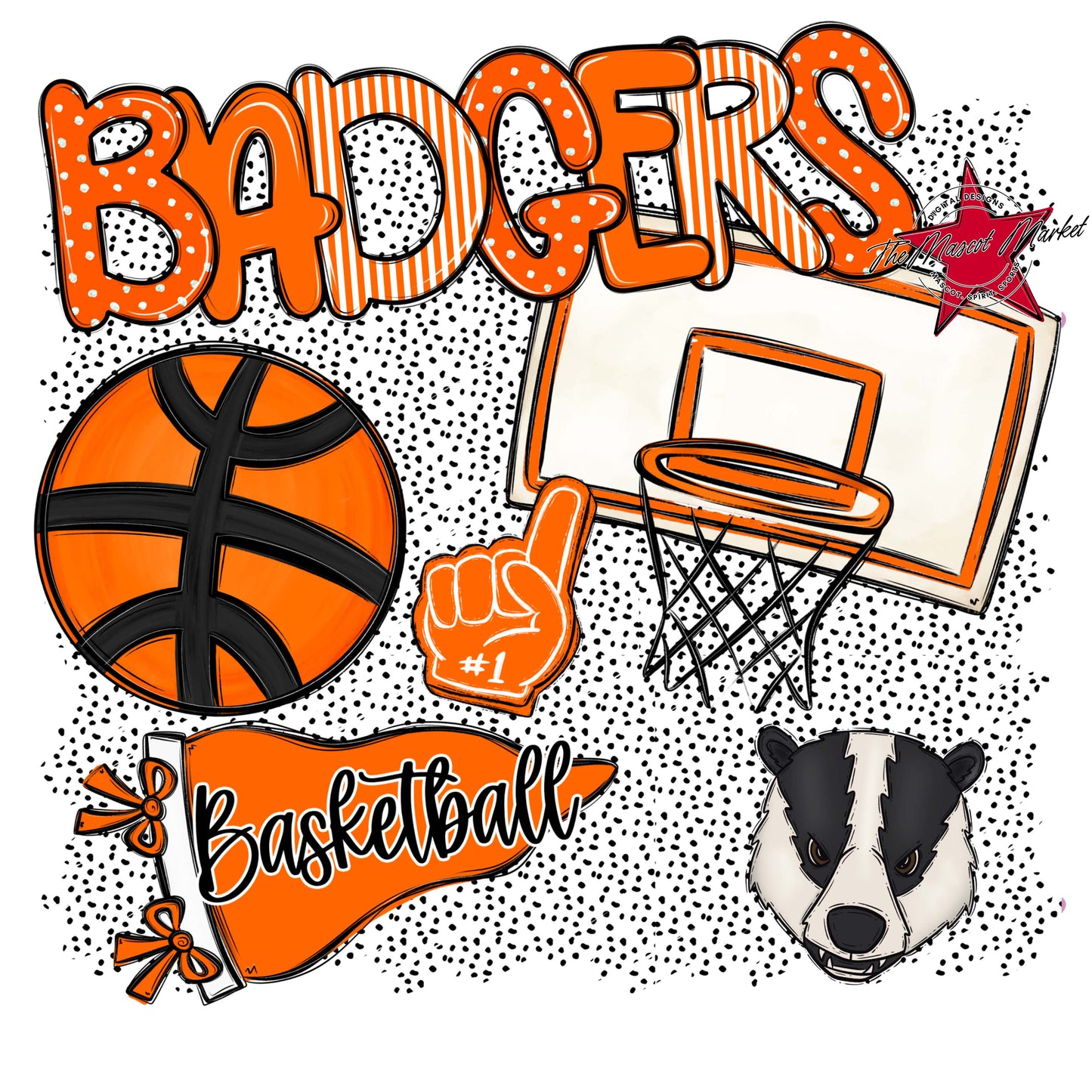 Badgers Basketball Spirit-Orange