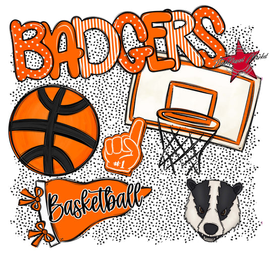 Badgers Basketball Spirit-Orange
