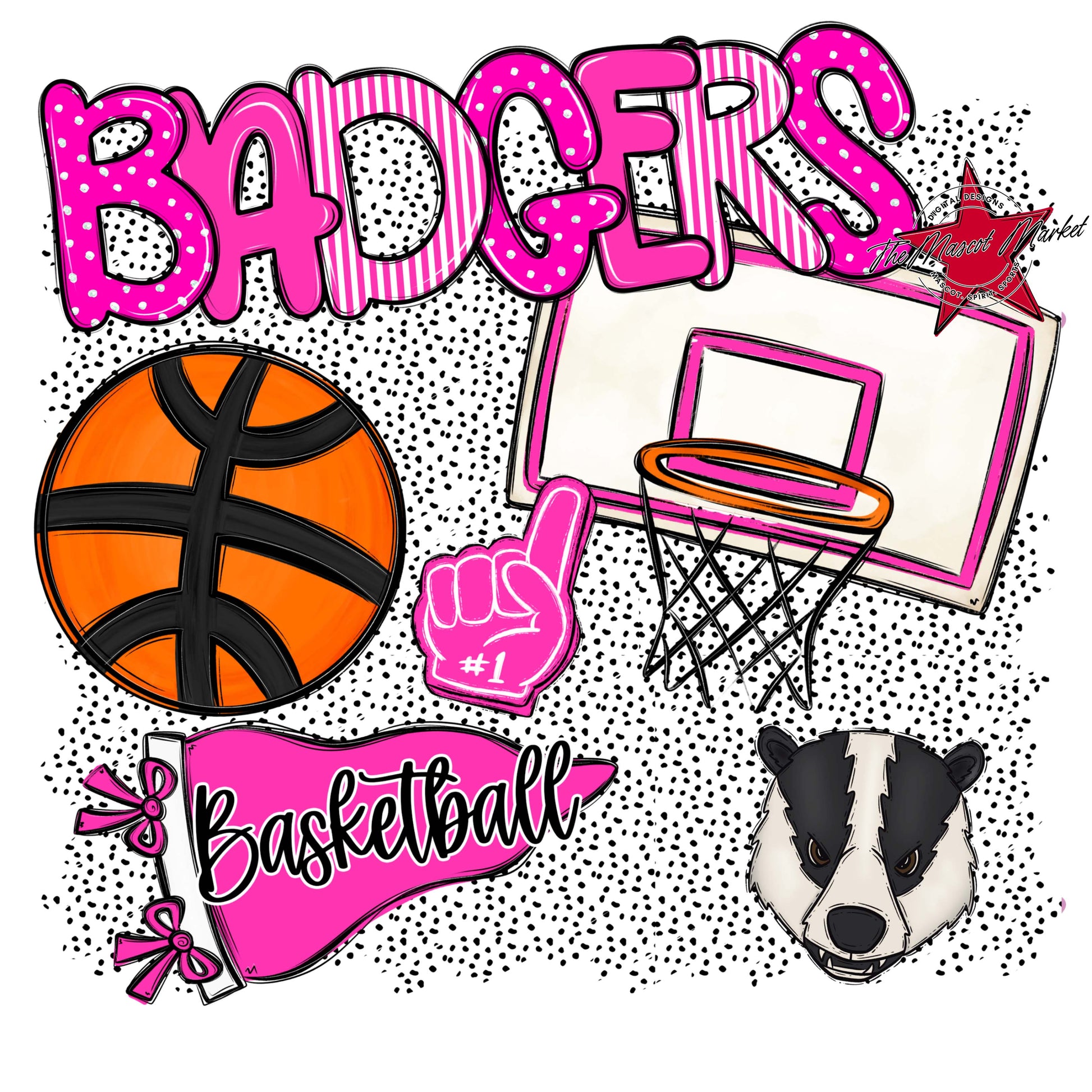 Badgers Basketball Spirit-Pink
