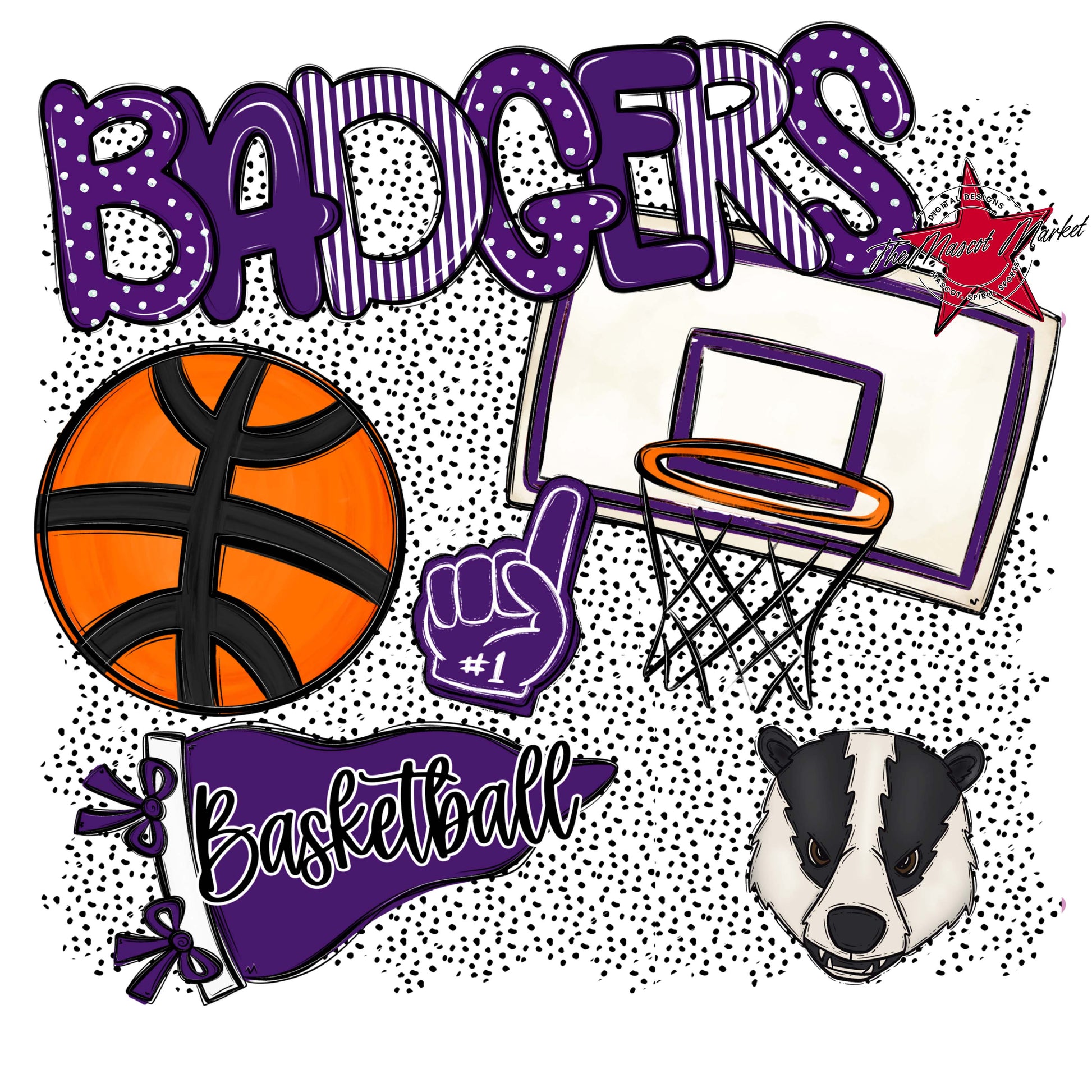 Badgers Basketball Spirit-Purple