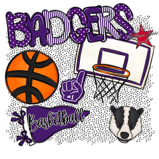 Badgers Basketball Spirit-Purple