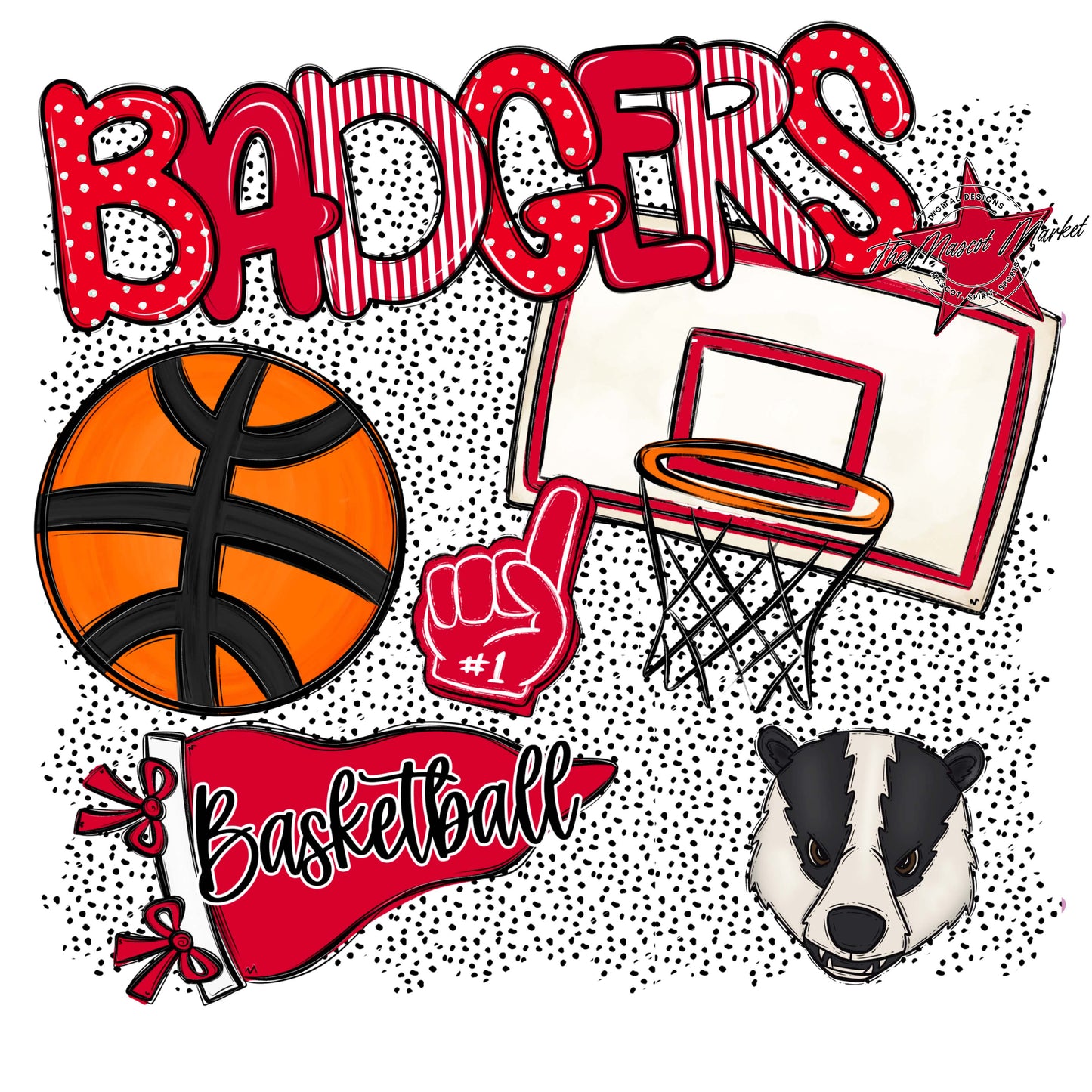Badgers Basketball Spirit-Red