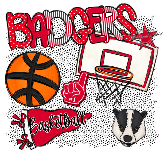 Badgers Basketball Spirit-Red