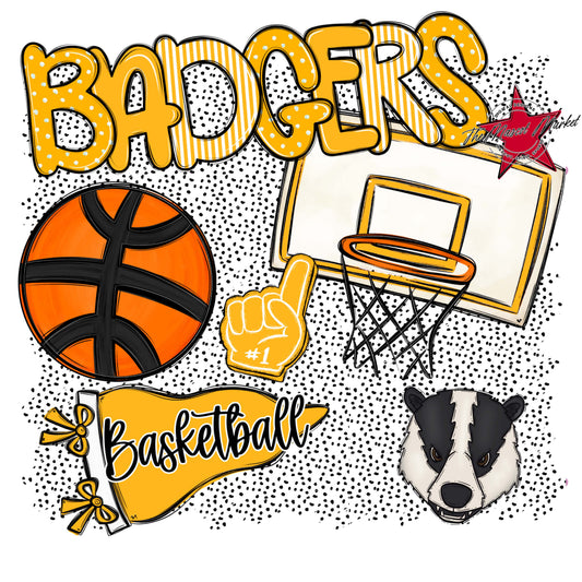 Badgers Basketball Spirit-Yellow