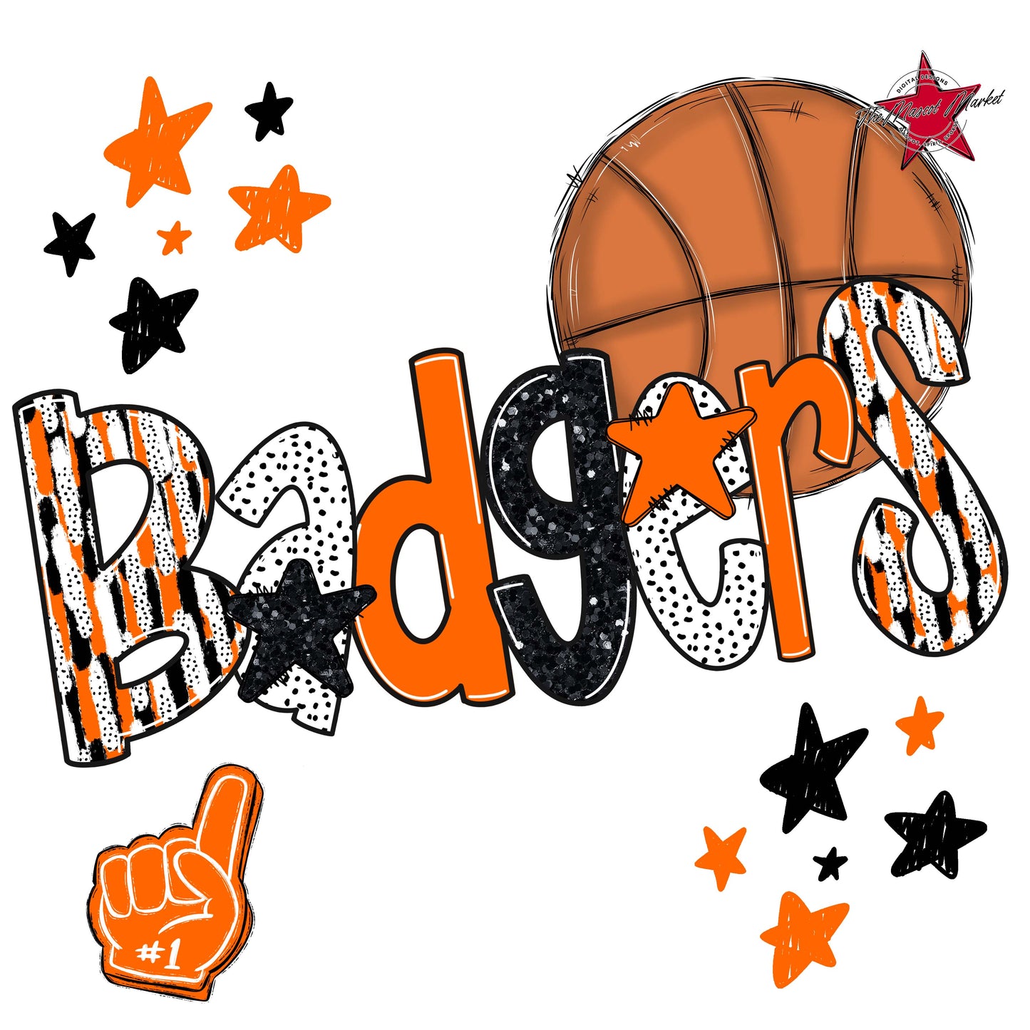 Badgers Basketball Scrape-Orange