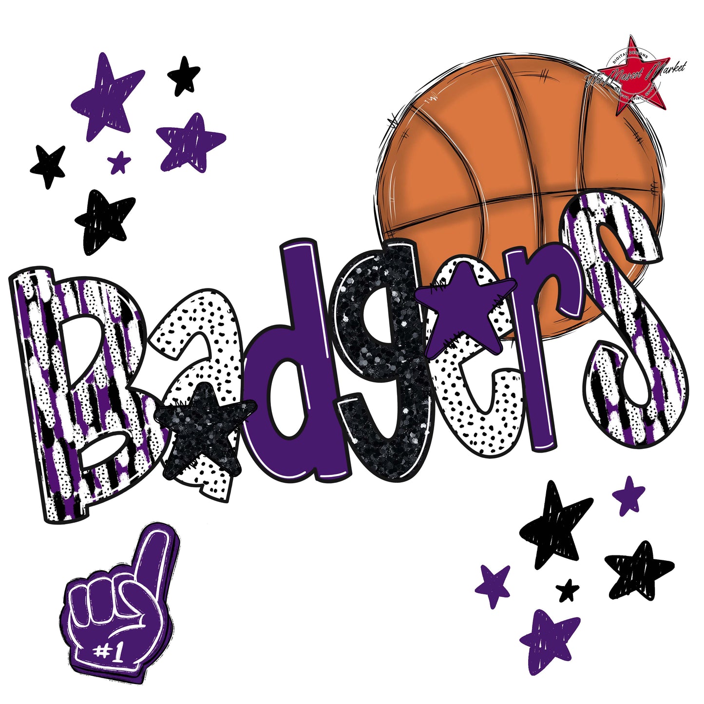 Badgers Basketball Scrape-Purple