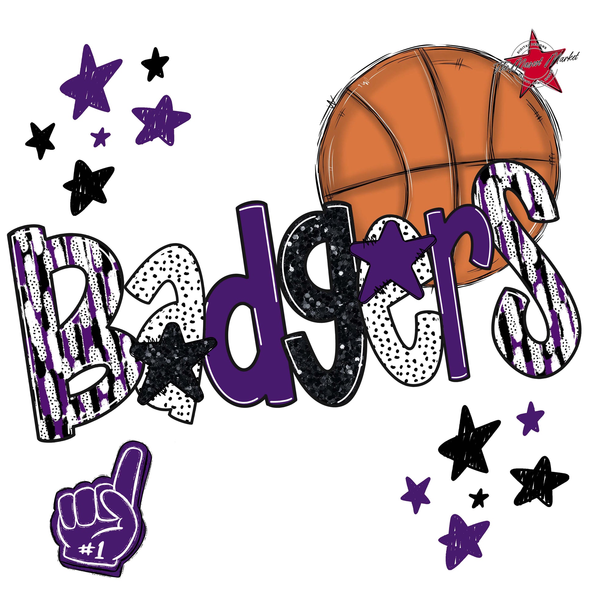 Badgers Basketball Scrape-Purple